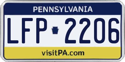 PA license plate LFP2206