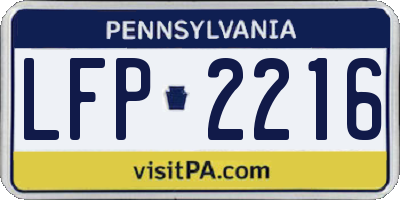 PA license plate LFP2216