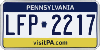PA license plate LFP2217