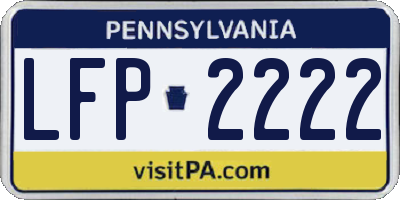 PA license plate LFP2222