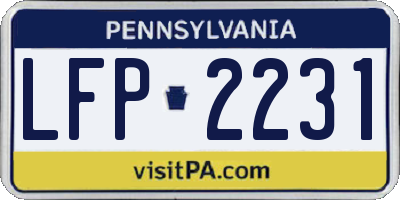 PA license plate LFP2231
