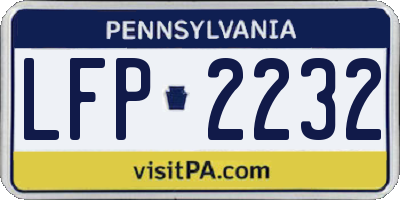 PA license plate LFP2232