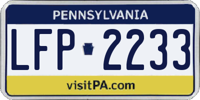 PA license plate LFP2233