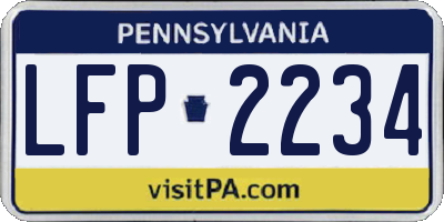 PA license plate LFP2234