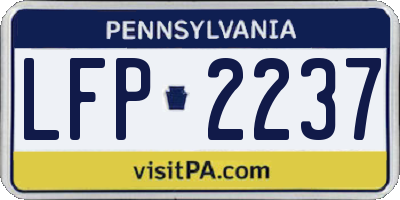 PA license plate LFP2237