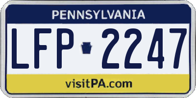 PA license plate LFP2247