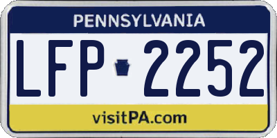 PA license plate LFP2252
