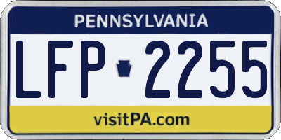PA license plate LFP2255