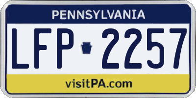 PA license plate LFP2257