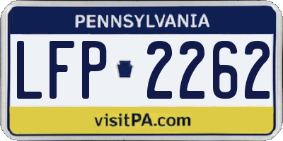 PA license plate LFP2262