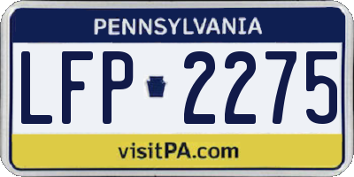 PA license plate LFP2275