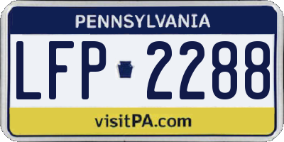 PA license plate LFP2288