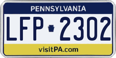 PA license plate LFP2302