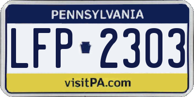 PA license plate LFP2303