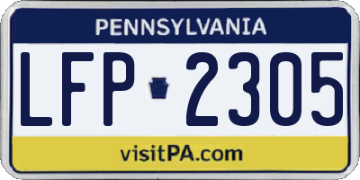 PA license plate LFP2305