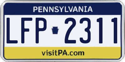 PA license plate LFP2311
