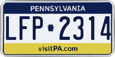 PA license plate LFP2314