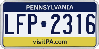 PA license plate LFP2316