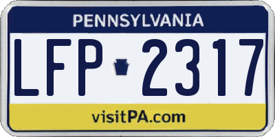 PA license plate LFP2317