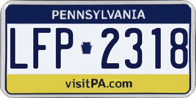 PA license plate LFP2318