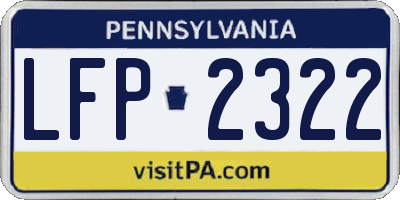 PA license plate LFP2322