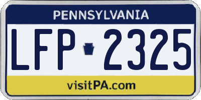 PA license plate LFP2325