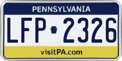 PA license plate LFP2326