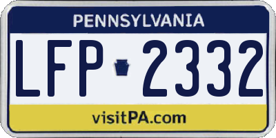 PA license plate LFP2332