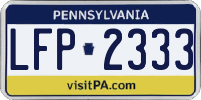 PA license plate LFP2333