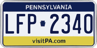 PA license plate LFP2340