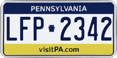PA license plate LFP2342