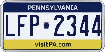 PA license plate LFP2344
