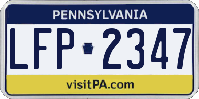 PA license plate LFP2347