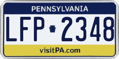 PA license plate LFP2348