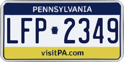 PA license plate LFP2349