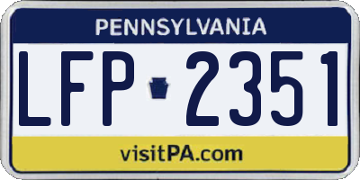 PA license plate LFP2351