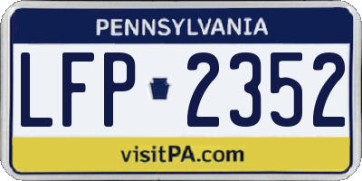 PA license plate LFP2352