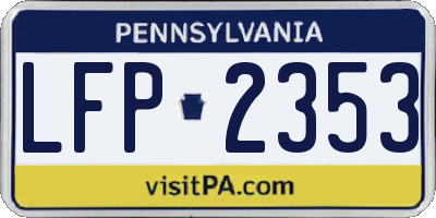 PA license plate LFP2353