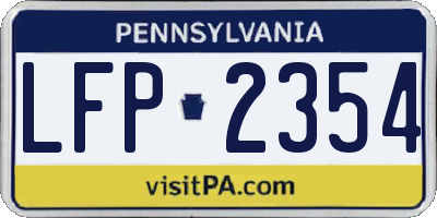 PA license plate LFP2354
