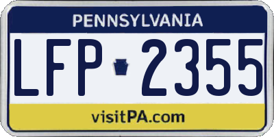 PA license plate LFP2355