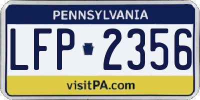 PA license plate LFP2356