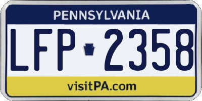 PA license plate LFP2358