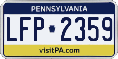 PA license plate LFP2359