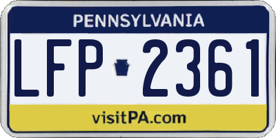 PA license plate LFP2361