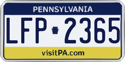 PA license plate LFP2365