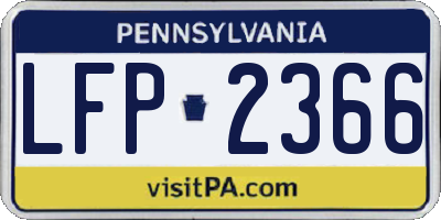 PA license plate LFP2366