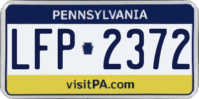 PA license plate LFP2372