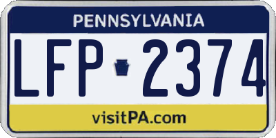 PA license plate LFP2374