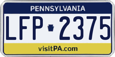 PA license plate LFP2375