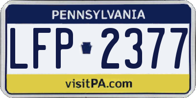 PA license plate LFP2377